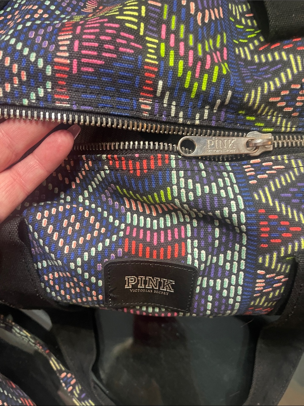 PINK Multicolor Patterned Duffel Bag + Backpack Set - Picture 6 of 8